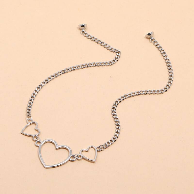 

Heart Chain Necklace, Silver