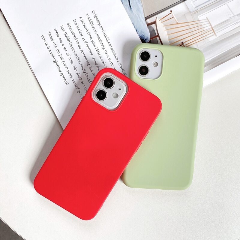 

2pcs Solid Phone Case, Multicolor