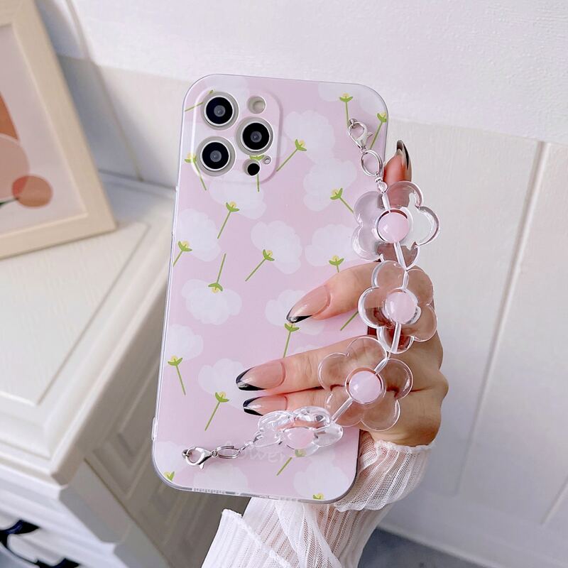 

Cotton Painted Phone Case With Hand Strap, Multicolor
