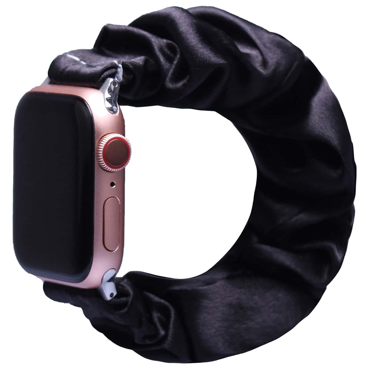 

1pc Solid Scrunchie Design Watchband For iWatch, Black