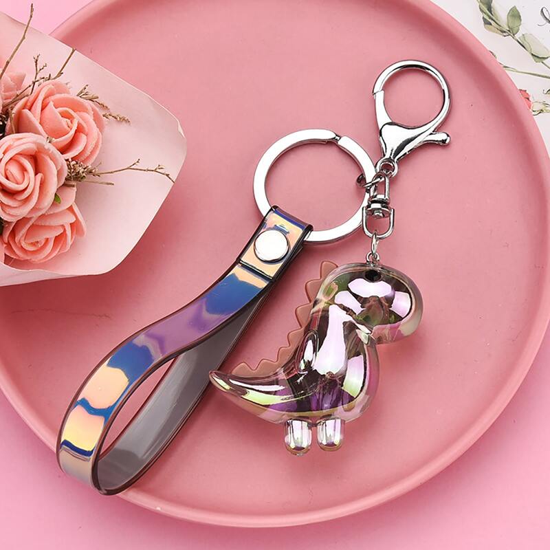 

Cartoon Dinosaur Charm Keychain, Light grey