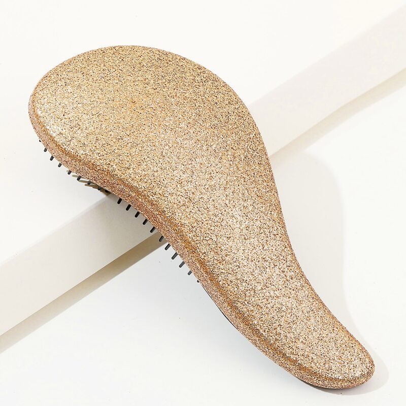 

1pc Glitter Hair Brush, Champagne