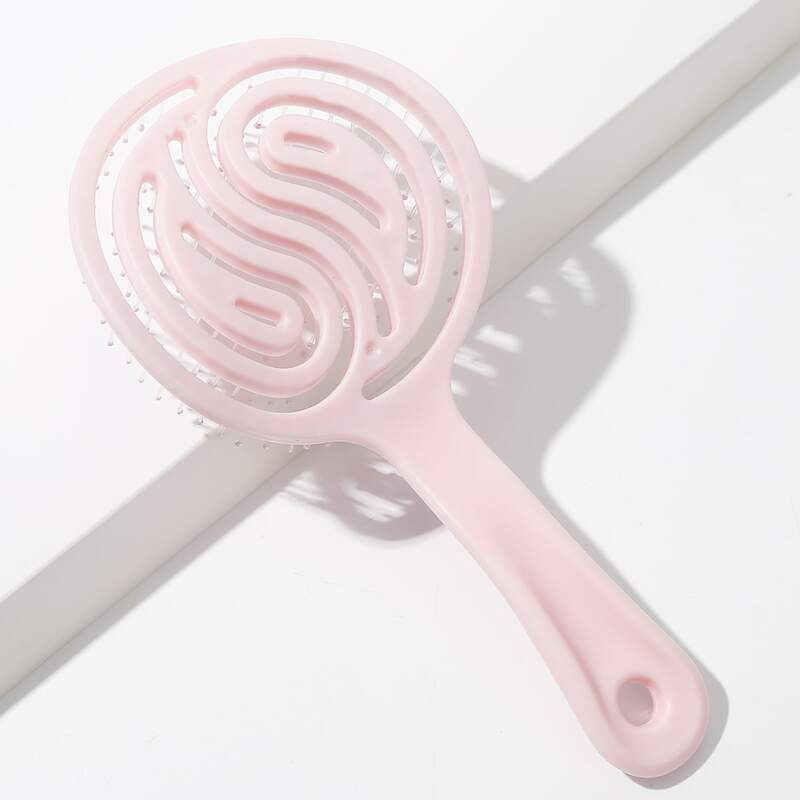 

1pc Hollow design Hair Brush, Pink
