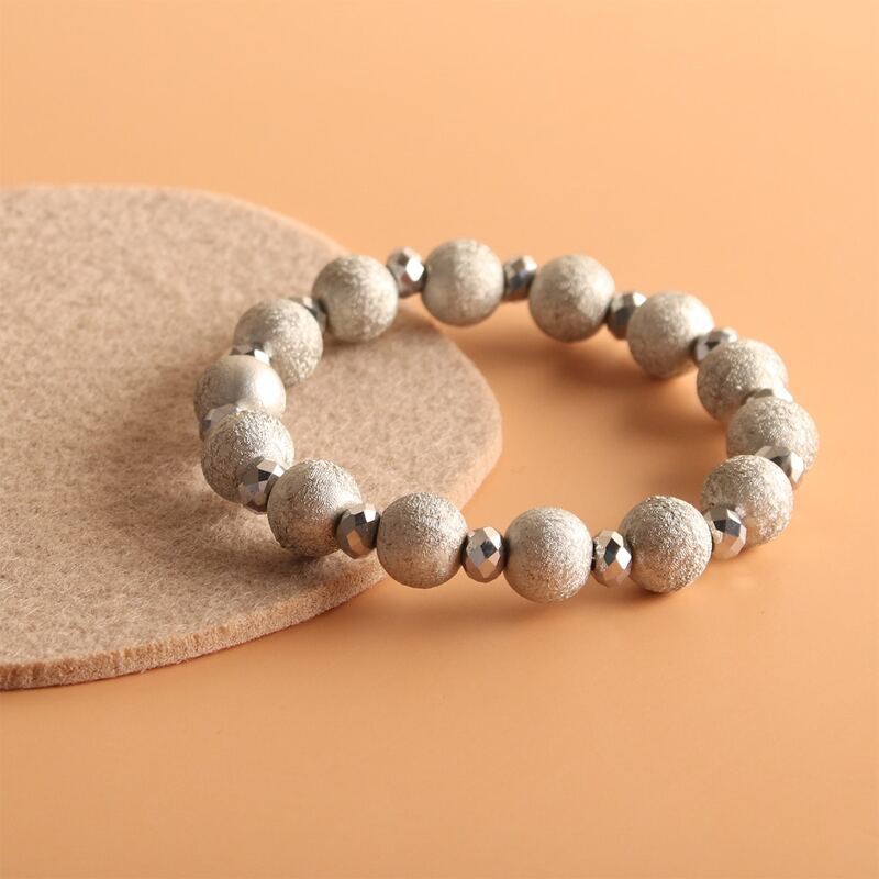 

Beaded Decor Bracelet, Silver