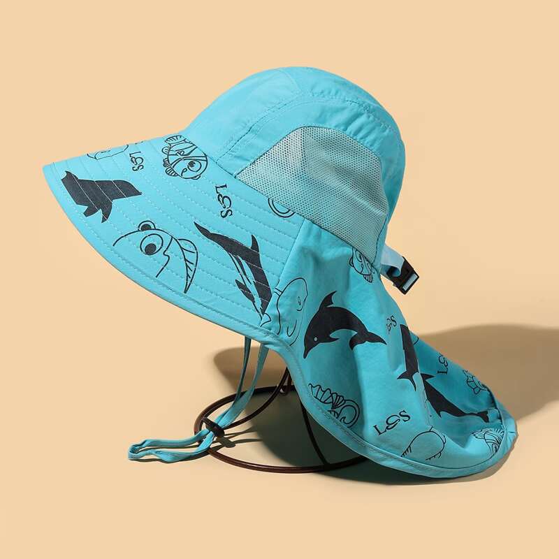 

Graphic Contrast Mesh Hiking Hat, Green