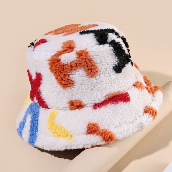 

Letter Graphic Bucket Hat, Multicolor