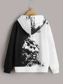 SHEIN Tween Boy Letter & Ink Print Sweatshirt