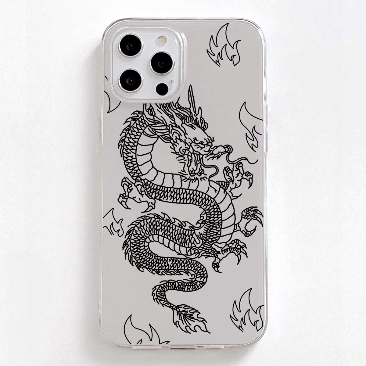

Chinese Dragon Print Phone Case, Clear
