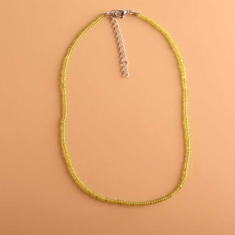 

1pc Minimalist Beaded Necklace, Green