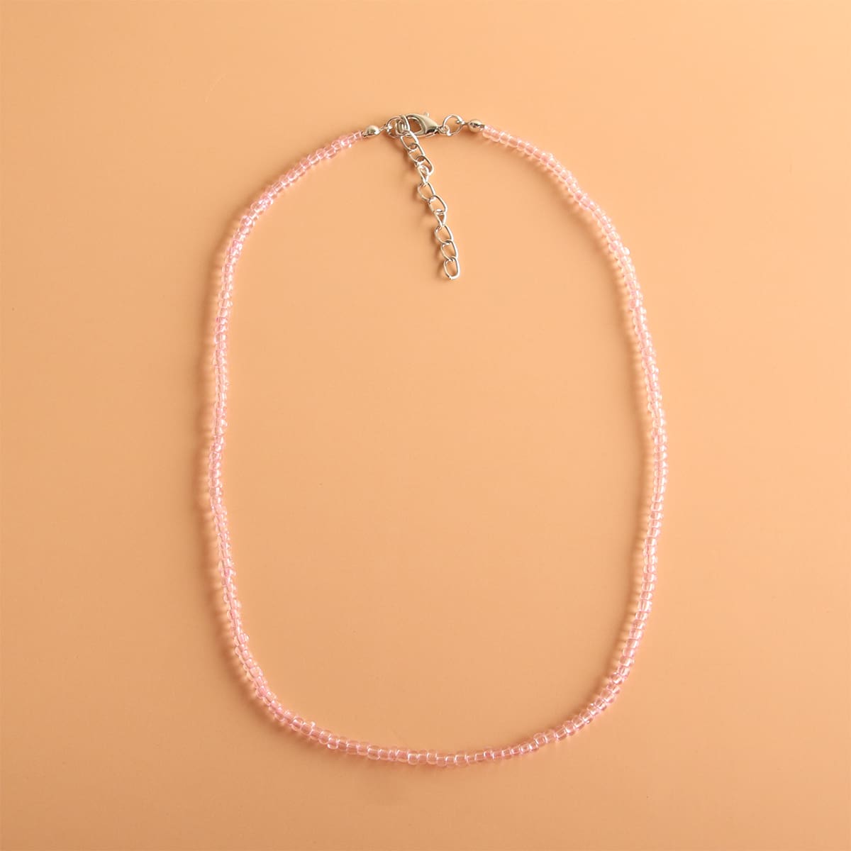 

1pc Beaded Necklace, Pink
