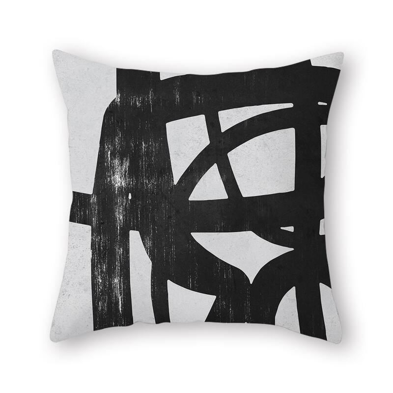 

Graphic Print Cushion Cover Without Filler, Black and white