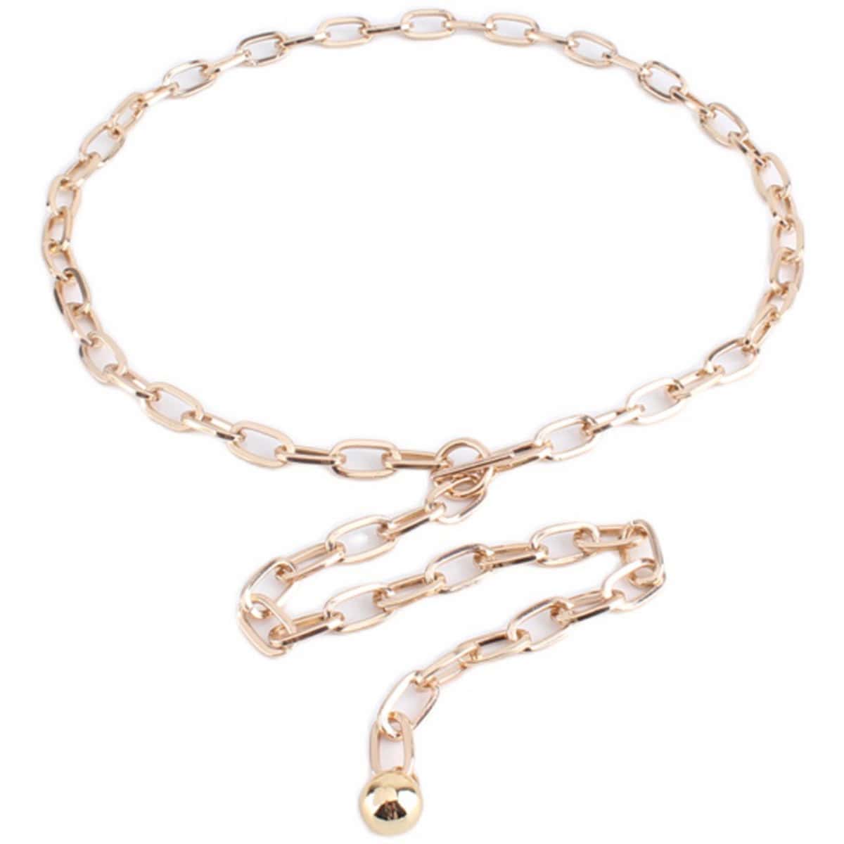 

Minimalist Chain Design Belt, Gold