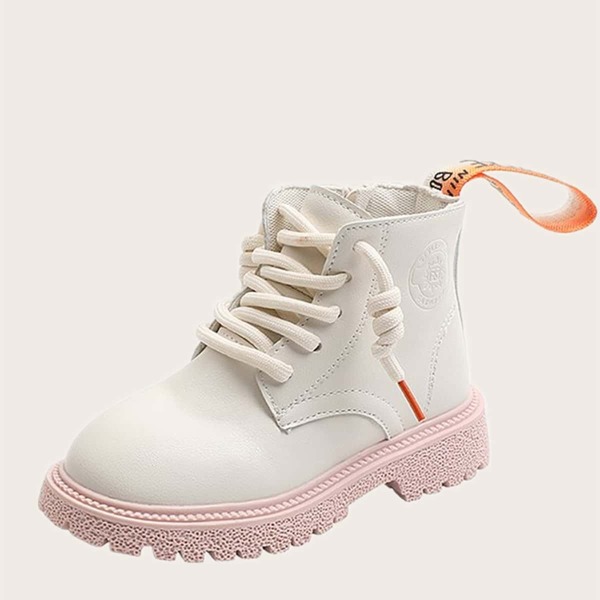 

Toddler Girls Colorblock Lace-up Front Boots, Beige