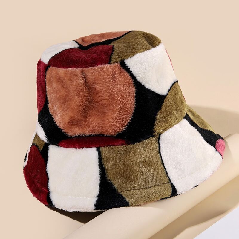 

1pc Colorblock Bucket Hat, Multicolor