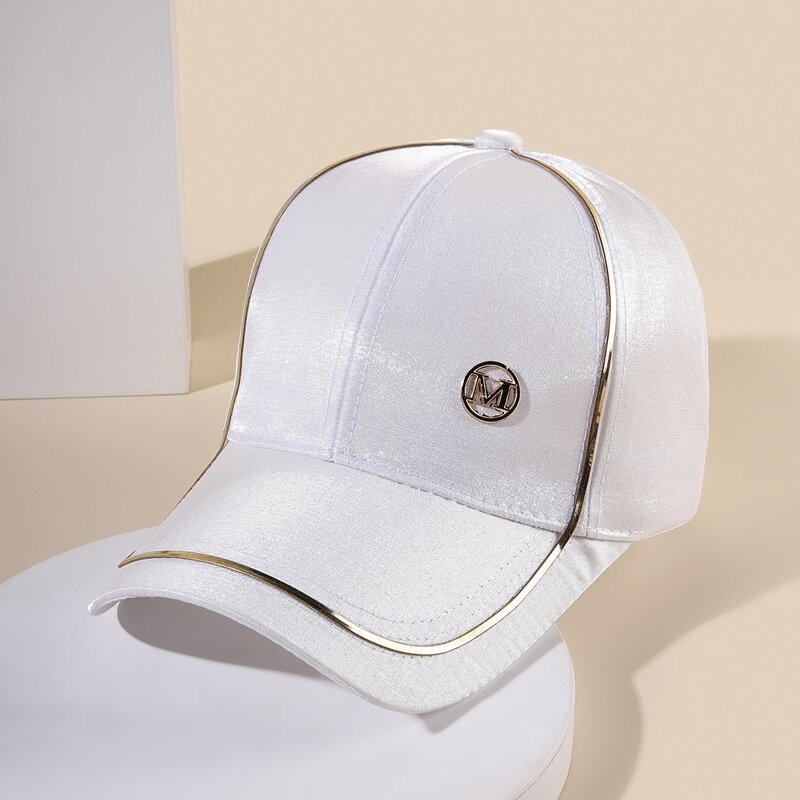 Letter Design Baseball Cap, White