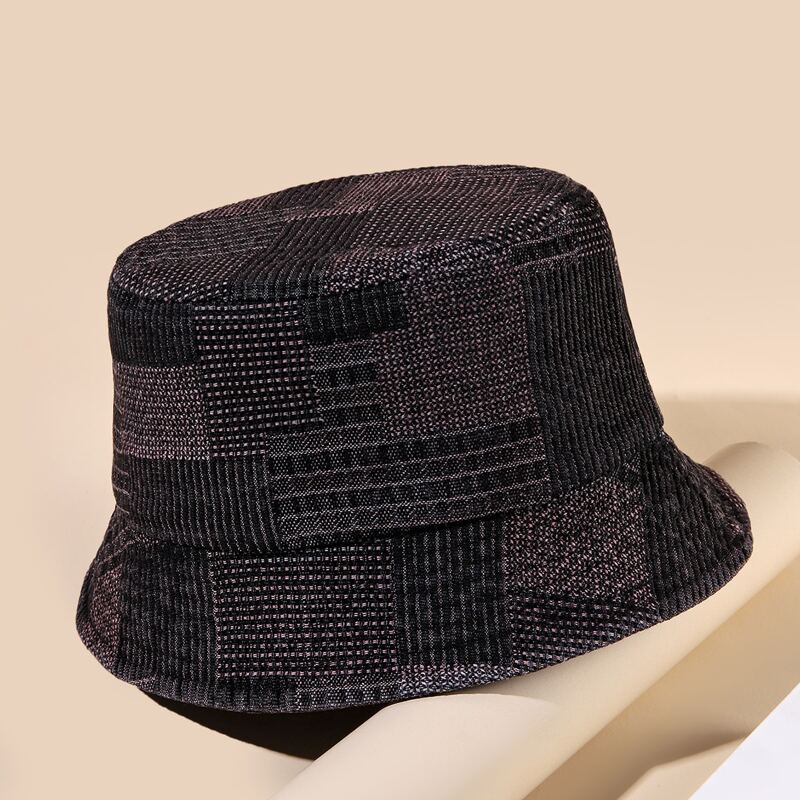 

Patchwork Graphic Bucket Hat, Purple