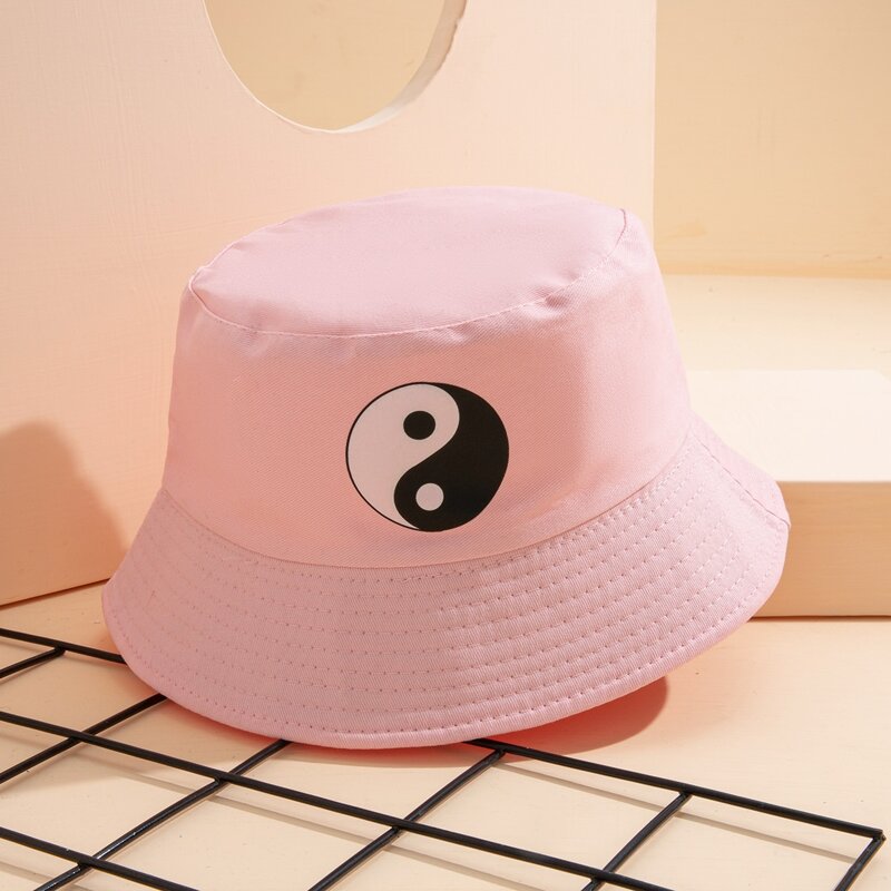 

Yin & Yang Pattern Bucket Hat, Pink