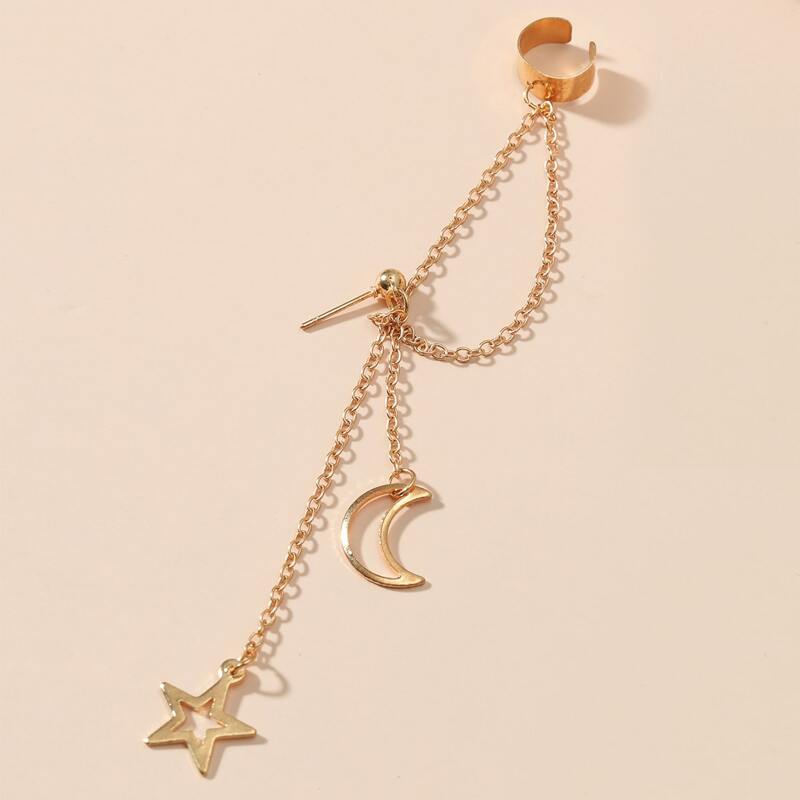 

1pc Star Charm Earring, Gold