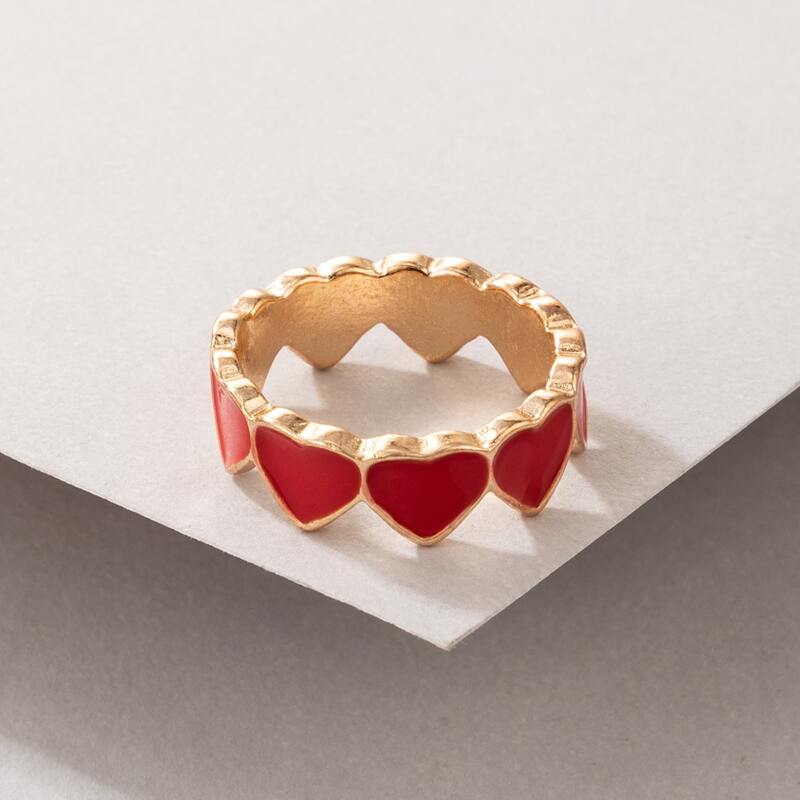 

Heart Design Ring, Red
