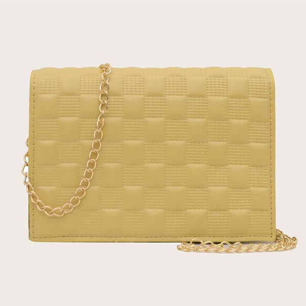

Girls Textured Flap Square Bag, Yellow