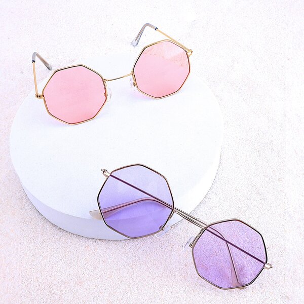 

2pcs Geometric Frame Sunglasses