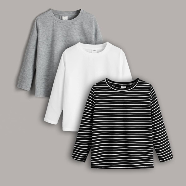 

Полосатый Повседневный Футболки для маленьких мальчиков, Многоцветный