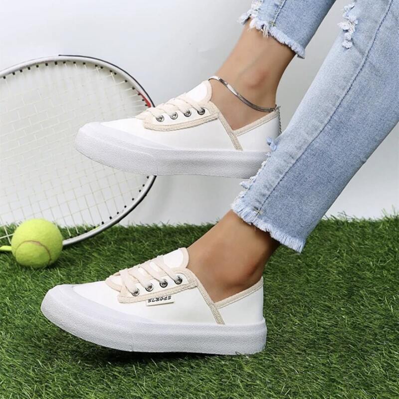 

Lace-up Front Canvas Shoes, White