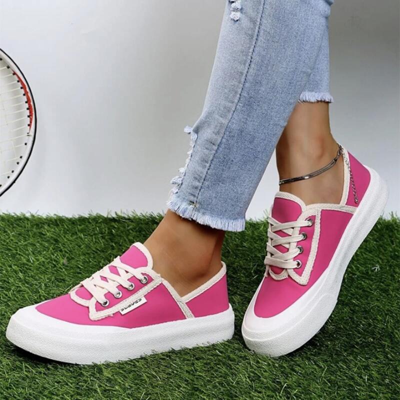 

Lace-up Front Canvas Shoes, Red