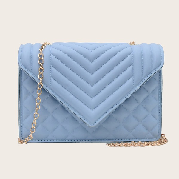 

Girls Chevron Flap Square Bag, Blue