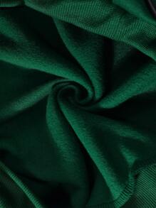 INAWLY Solid Kangaroo Pocket Thermal Lined Hoodie,Long Sleeve Tops - Green - View 4