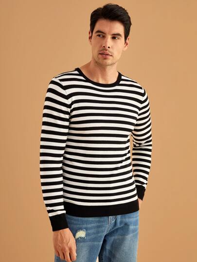 Manfinity Men Two Tone Striped Cardigan