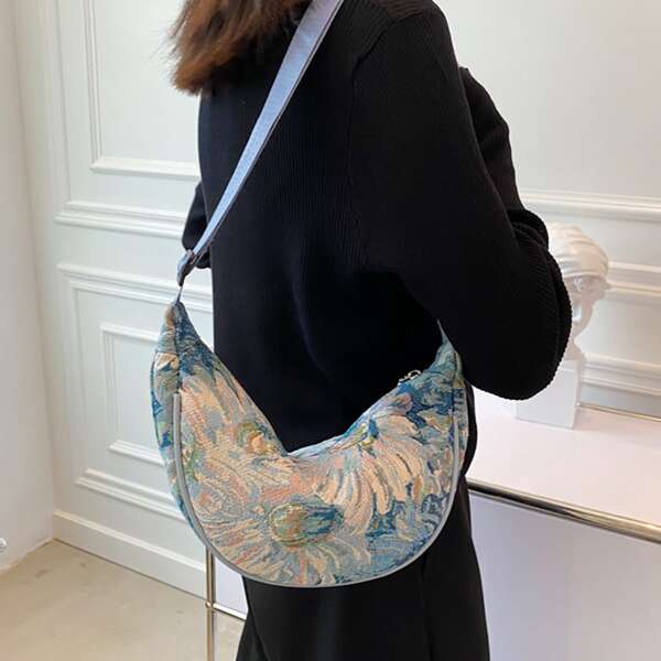 

Floral Graphic Shoulder Bag, Multicolor