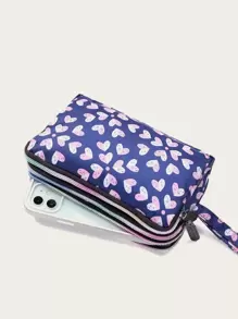 Monedero largo con estampado de corazón cremallera - Multicolor - Ver 1