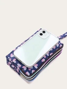 Monedero largo con estampado de corazón cremallera - Multicolor - Ver 3