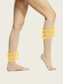Simple Compression Socks - Beige - View 2