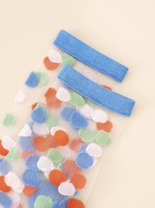 5 đôi tất cổ cao in hình đôi môi, mùa thu - Nhiều màu - Xem 4