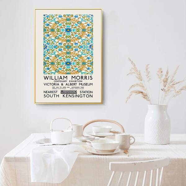

Flower Print Unframed Painting, Green