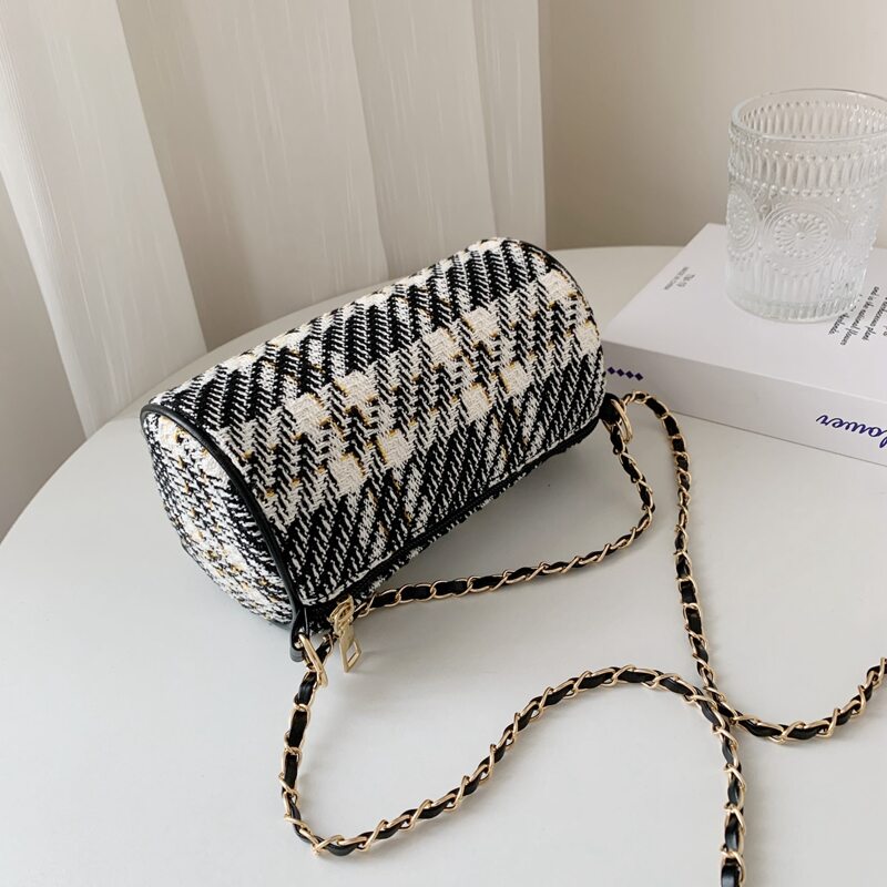 

Plaid Bucket Bag, Black