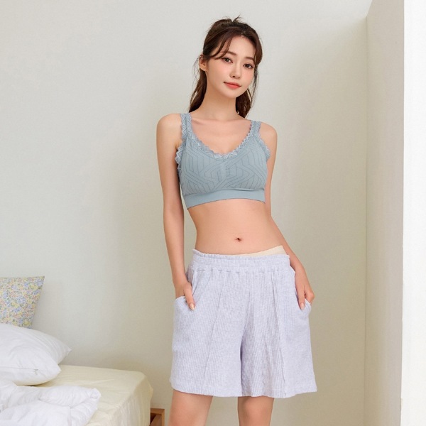 

Lace Trim Tank Bralette, Dusty blue