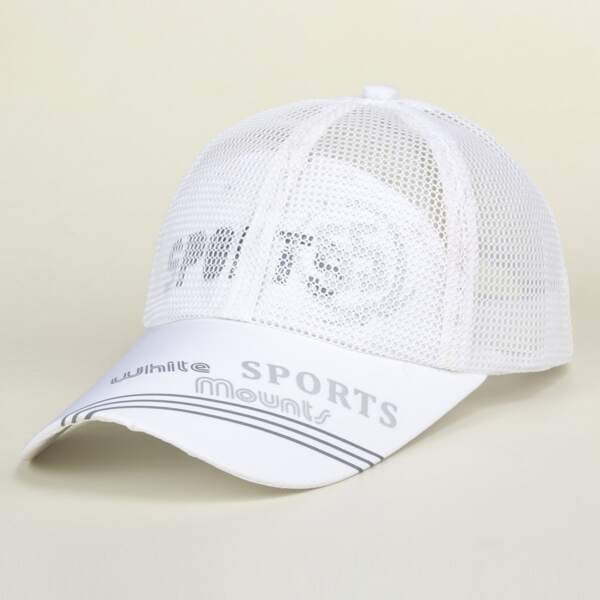 

Men Letter Graphic Baseball Cap, White