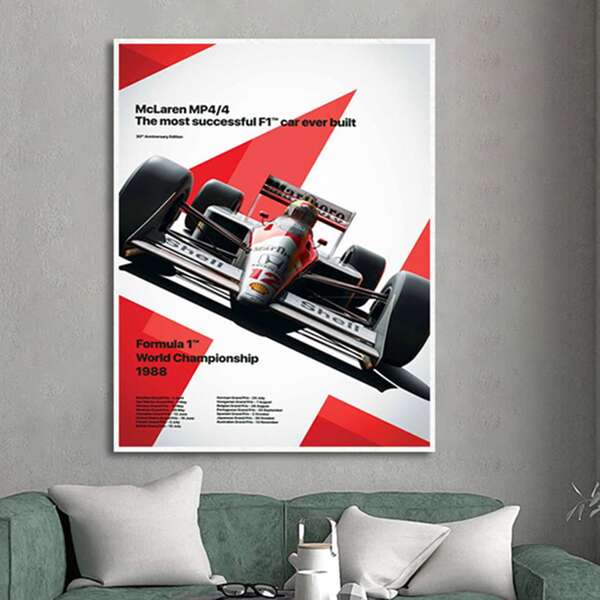 

Racing Car Print Unframed Painting, Black