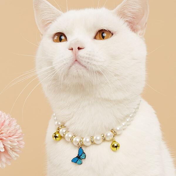 

Faux Pearl Decor Pet Necklace, Multicolor