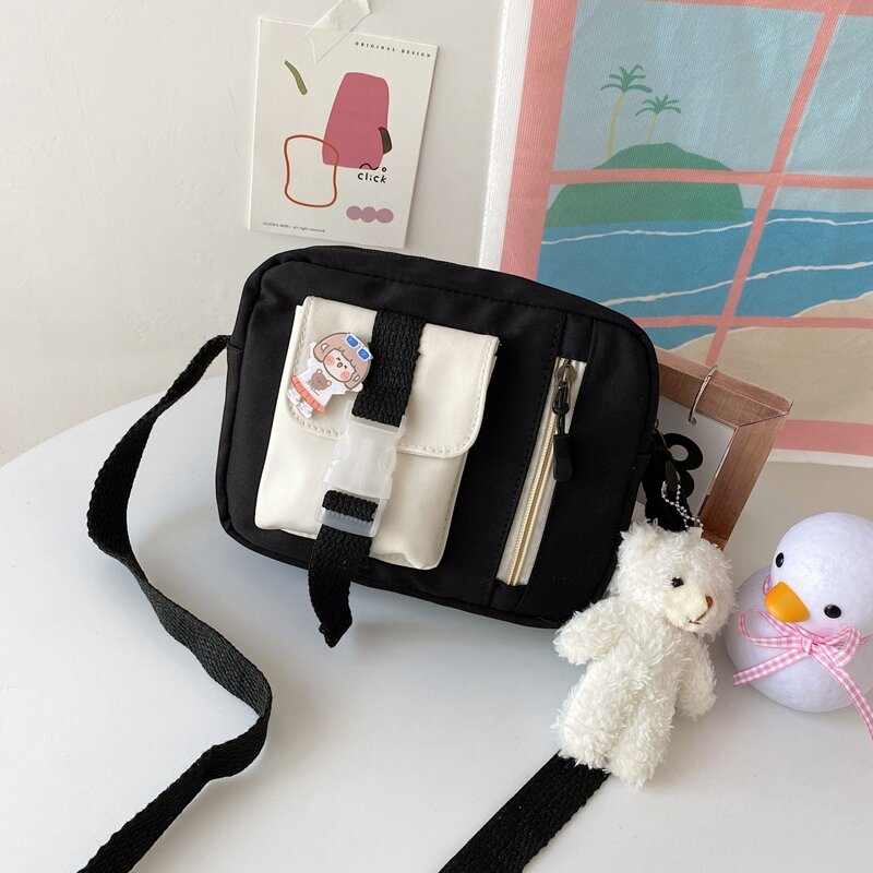 

Pocket Front Crossbody Bag, Black