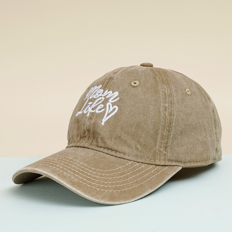 

Letter Embroidered Baseball Cap, Khaki