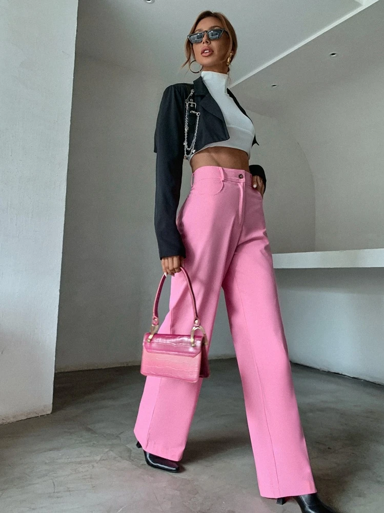 High Waist Wide Leg Pants | SHEIN USA