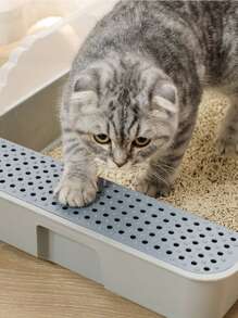 1pc Cat Litter Box - Grey - View 6