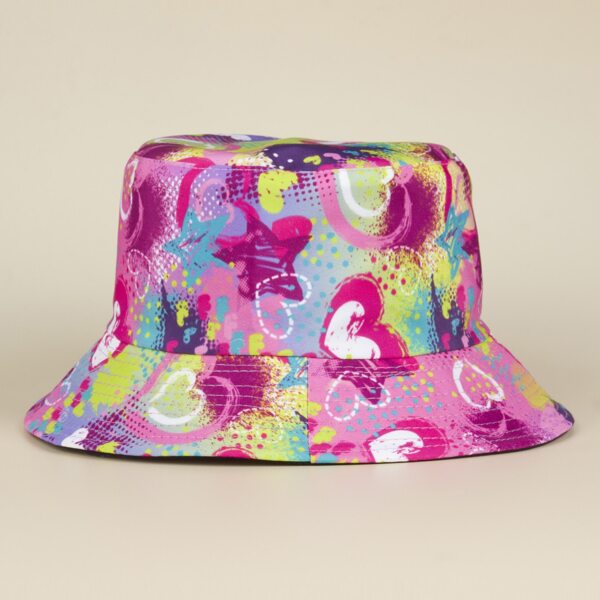 

Heart & Star Print Bucket Hat, Multicolor