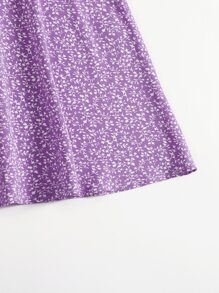 Soleia Plus Allover Plants Cami Dress - Lilac Purple - View 5