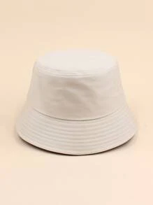 Sombrero cubo con diseño de etiqueta con letra - Beis - Ver 2