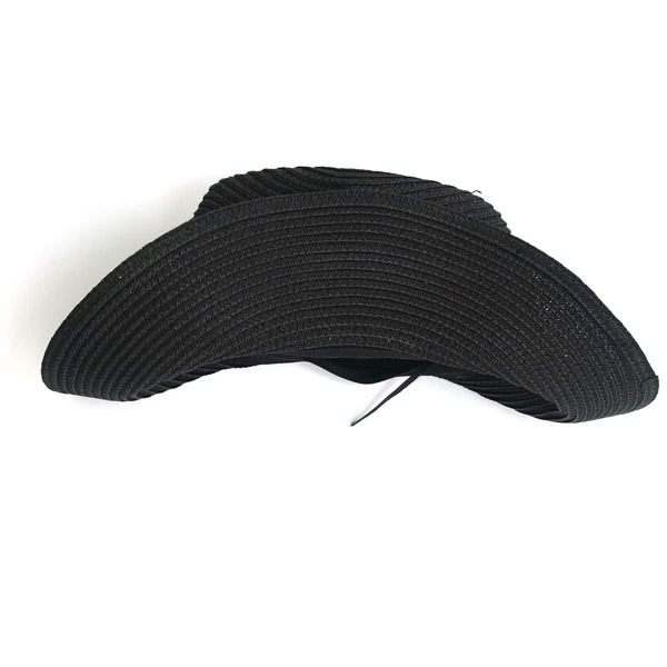

Chain Decor Straw Hat, Black